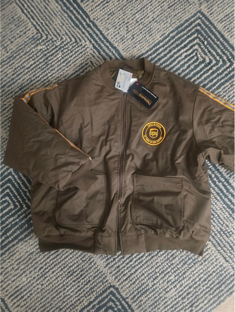 Vintage Cintas Utility Bomber Jacket Brown 3M Thinsulate